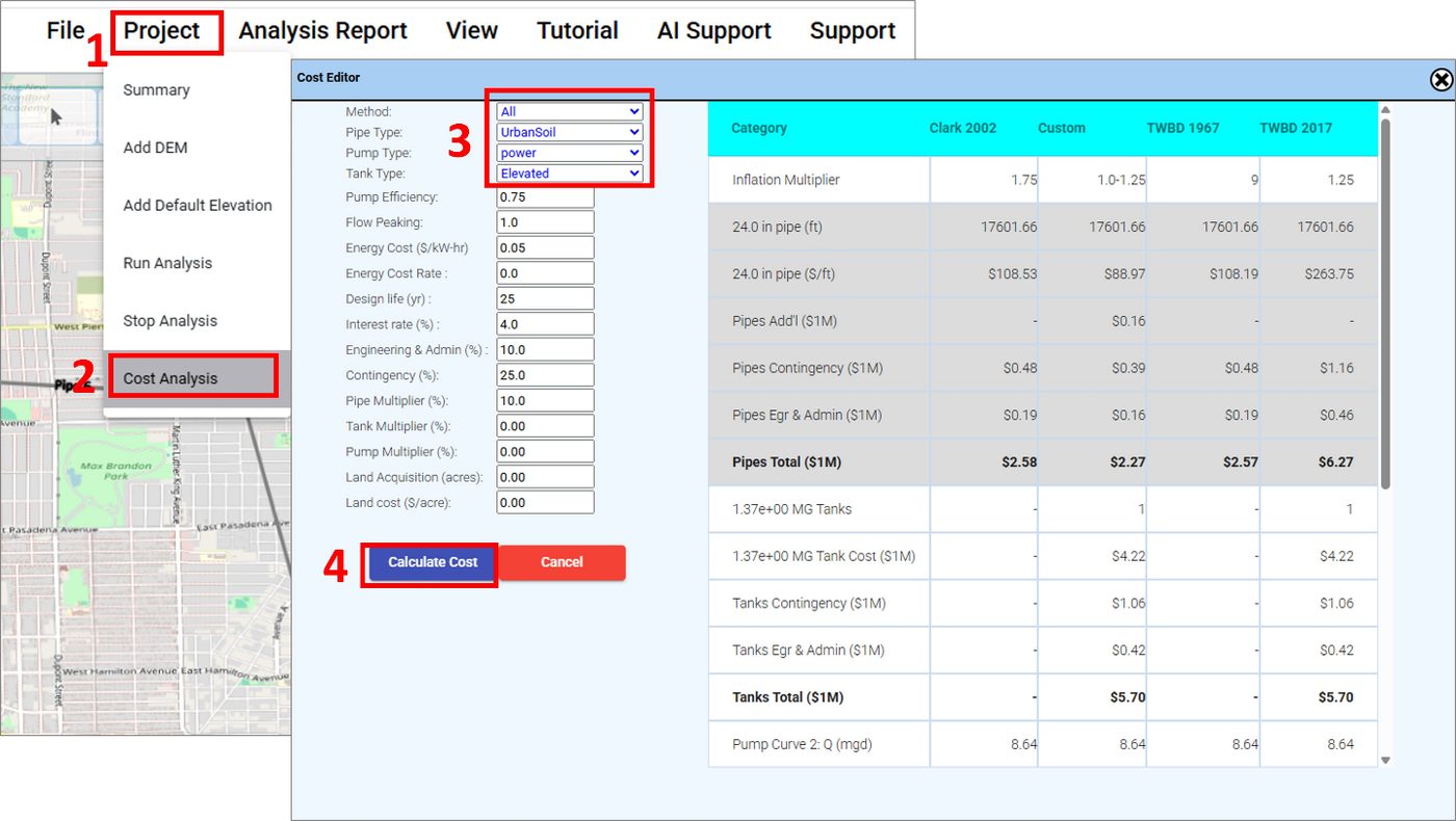 Calculate Network Cost Estimates