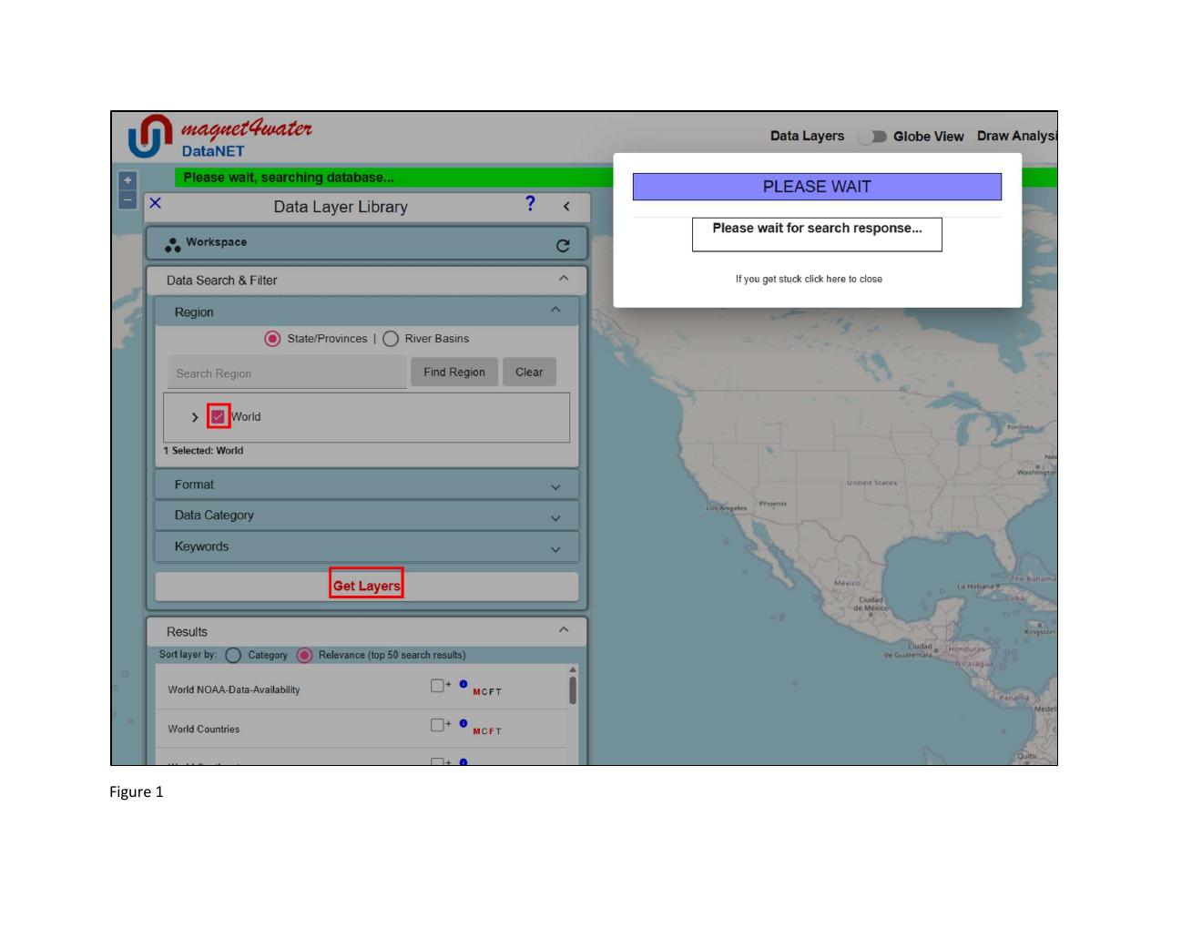 Figure 1 — Data Layer Library with World Mean Precipitation layer located under Climate - Precipitation