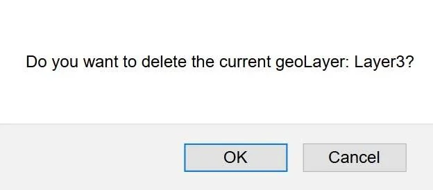 Warning associated with removing a geolayer (stratigraphic layer).