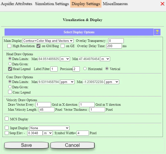 Updated plan view display to show head in color map and to add a head legend.