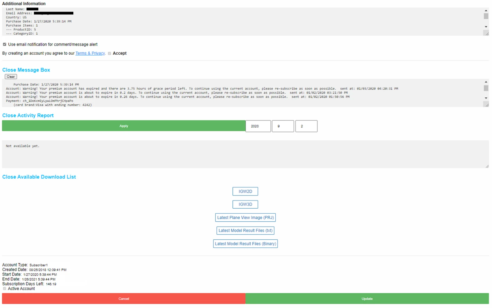 Main Menu Help Page showing buttons for Quick Helper, My Account, Bug Reports and Comments, and Live Chat support access