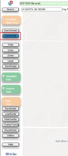 The model domain showing an augmentation well placement near Barron Lake with the Well Input Options dialog showing transient pumping enabled