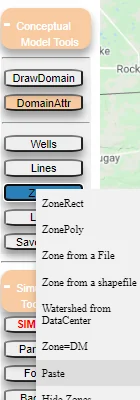 Buttons to click to paste a zone from the IGW-NET memory/clipboard.