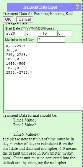 Assigning a transient pumping stress to the model.