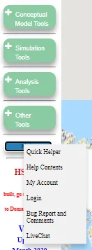 Main Menu Help Page buttons.