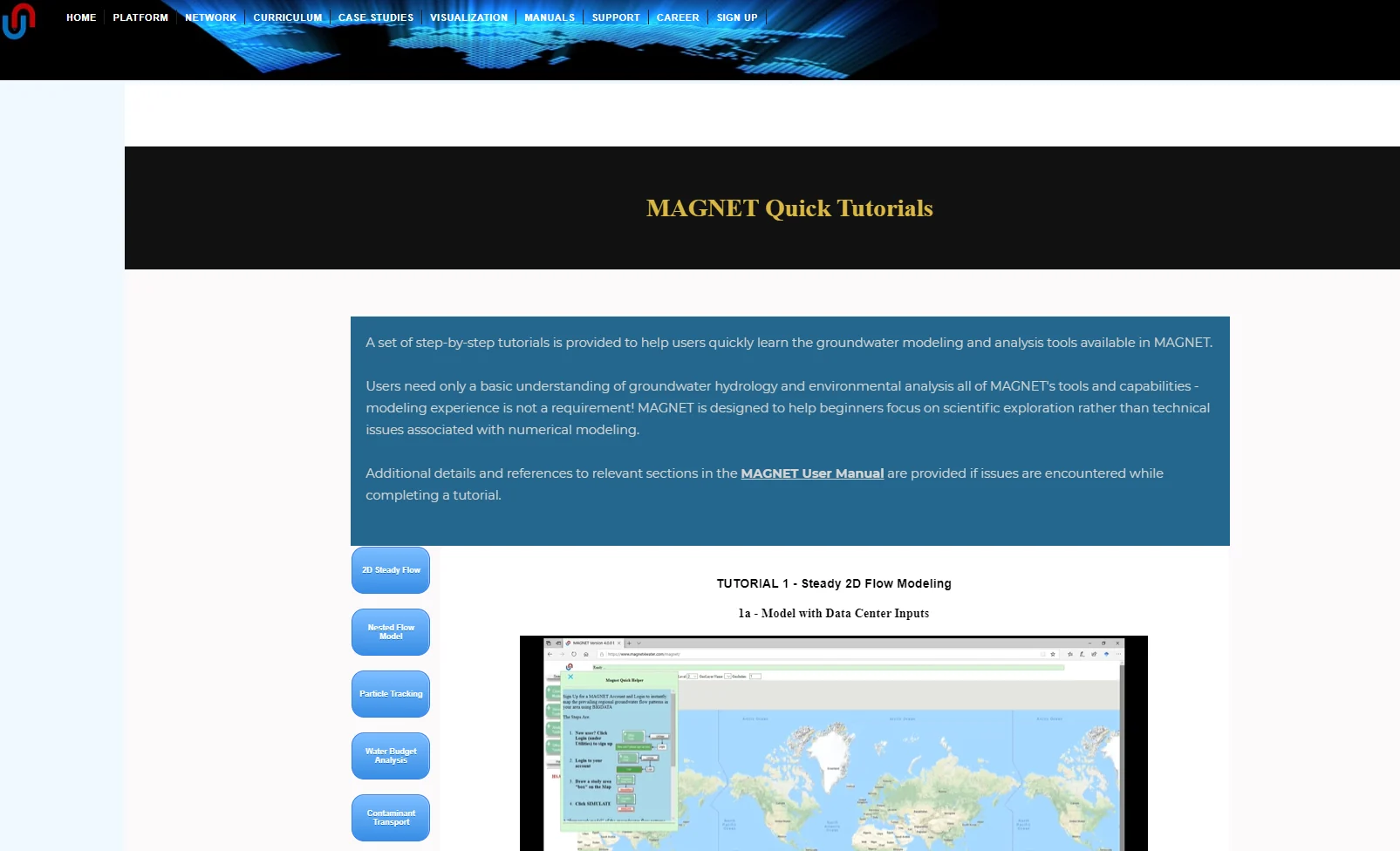 Discussion Forum page showing search functionality and options to browse previously posted materials or start a new discussion post