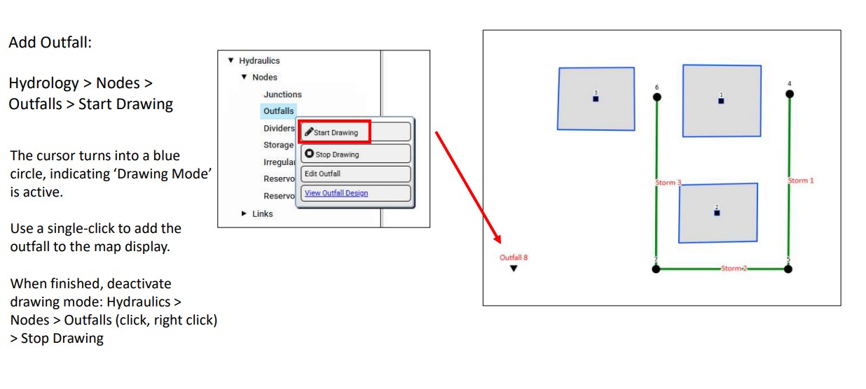 Figure 12 β Adding an outfall to the map