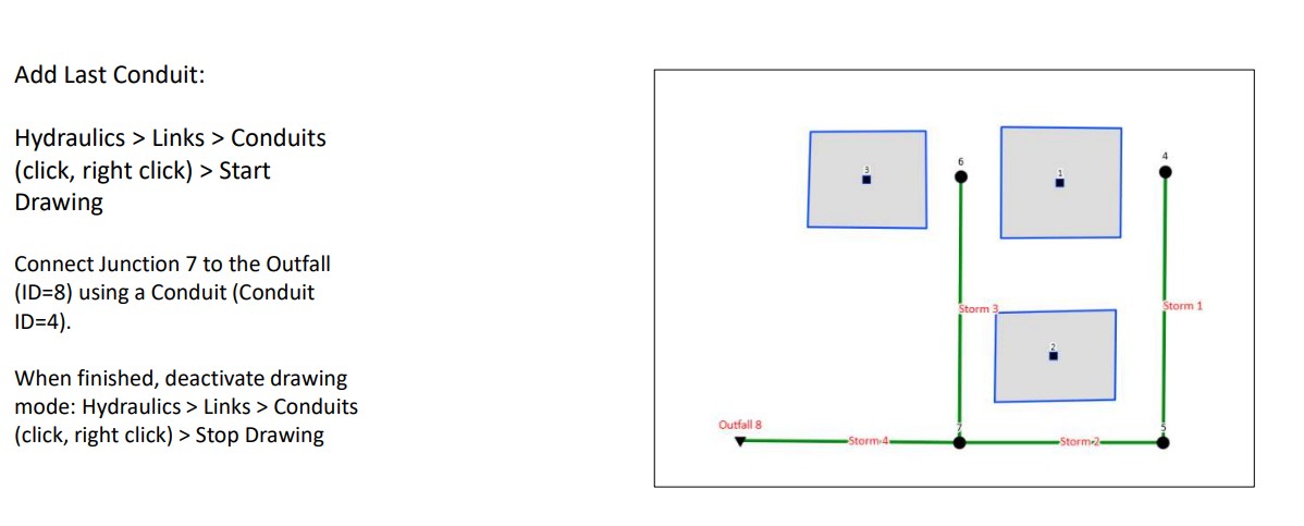 Figure 14 β Fourth conduit connecting Junction 7 to the Outfall